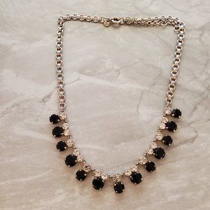 ✨ J.Crew Black Rhinestone Crystal Mini Statement Necklace ✨